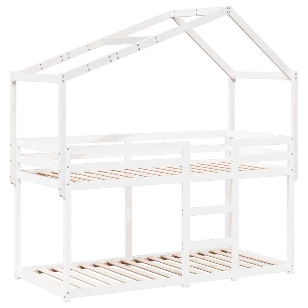 Střecha Na Dětskou Postel Bílá 203X80,5X142 Cm Masivní Borovice