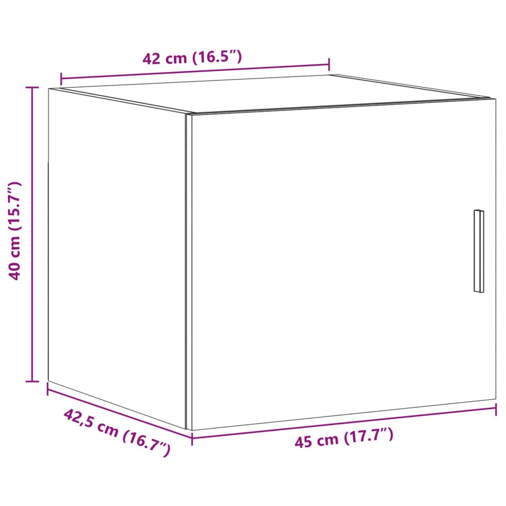 Nástěnná Skříňka 45 X 42,5 X 40 Cm Kompozitní Dřevo