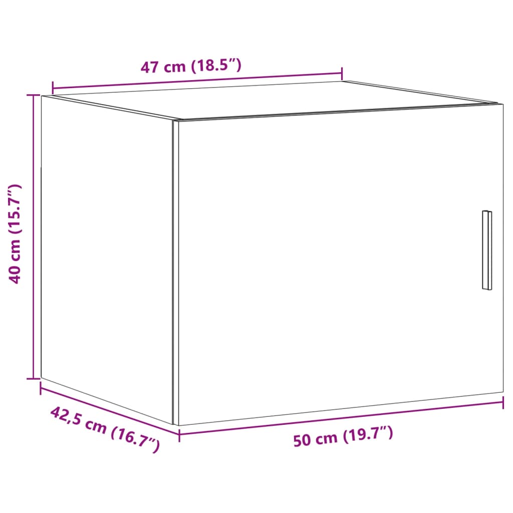 Nástěnná Skříňka Černá 50 X 42,5 X 40 Cm Kompozitní Dřevo