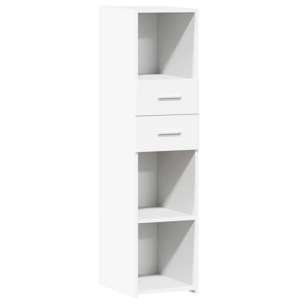 Skříň Highboard Bílá 30 X 42,5 X 124 Cm Kompozitní Dřevo