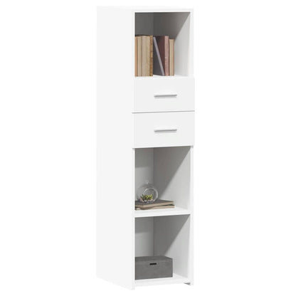Skříň Highboard Bílá 30 X 42,5 X 124 Cm Kompozitní Dřevo