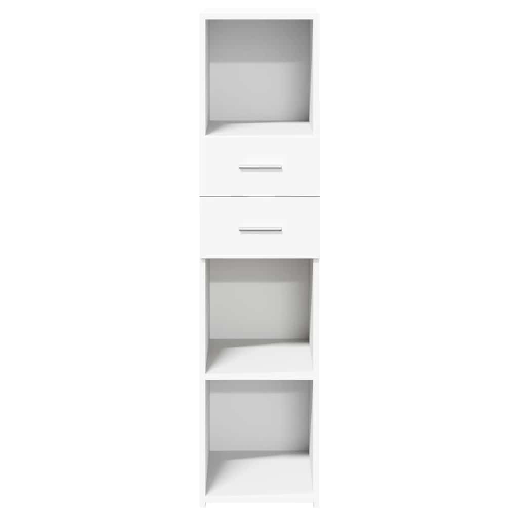 Skříň Highboard Bílá 30 X 42,5 X 124 Cm Kompozitní Dřevo