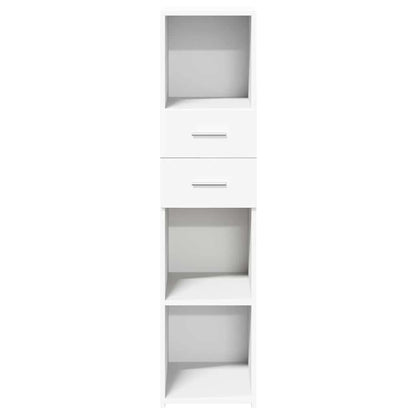 Skříň Highboard Bílá 30 X 42,5 X 124 Cm Kompozitní Dřevo