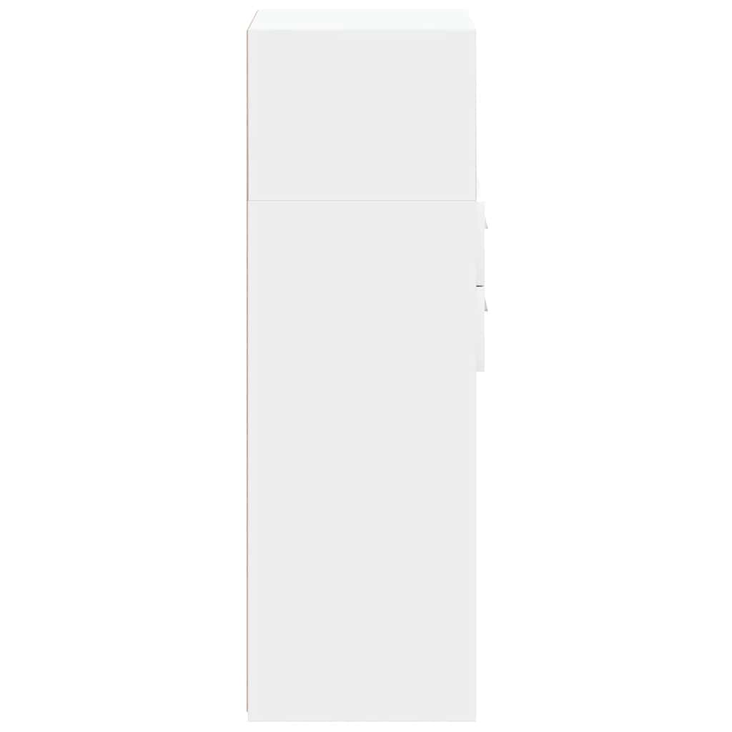 Skříň Highboard Bílá 30 X 42,5 X 124 Cm Kompozitní Dřevo