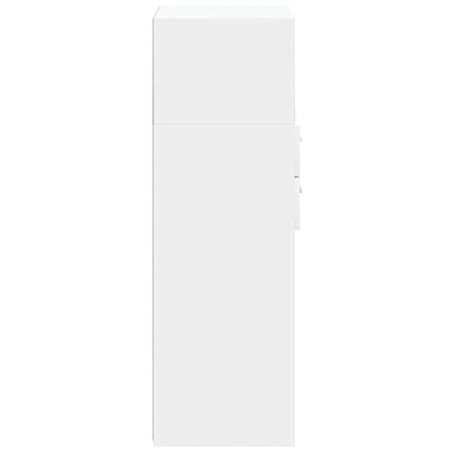 Skříň Highboard Bílá 30 X 42,5 X 124 Cm Kompozitní Dřevo