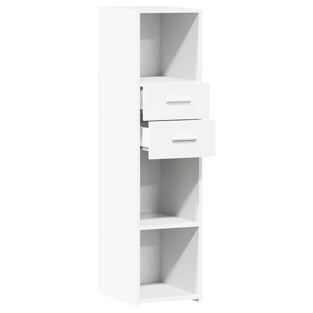 Skříň Highboard Bílá 30 X 42,5 X 124 Cm Kompozitní Dřevo