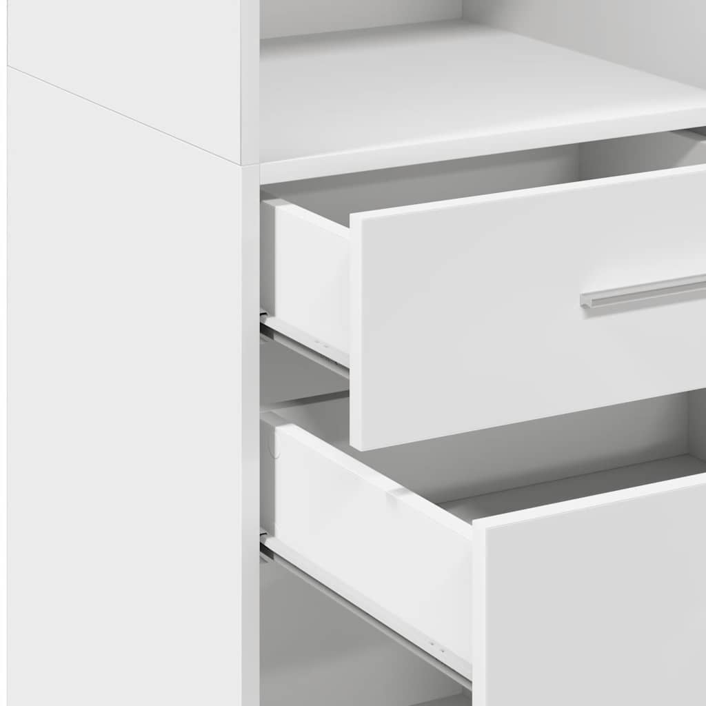 Skříň Highboard Bílá 30 X 42,5 X 124 Cm Kompozitní Dřevo
