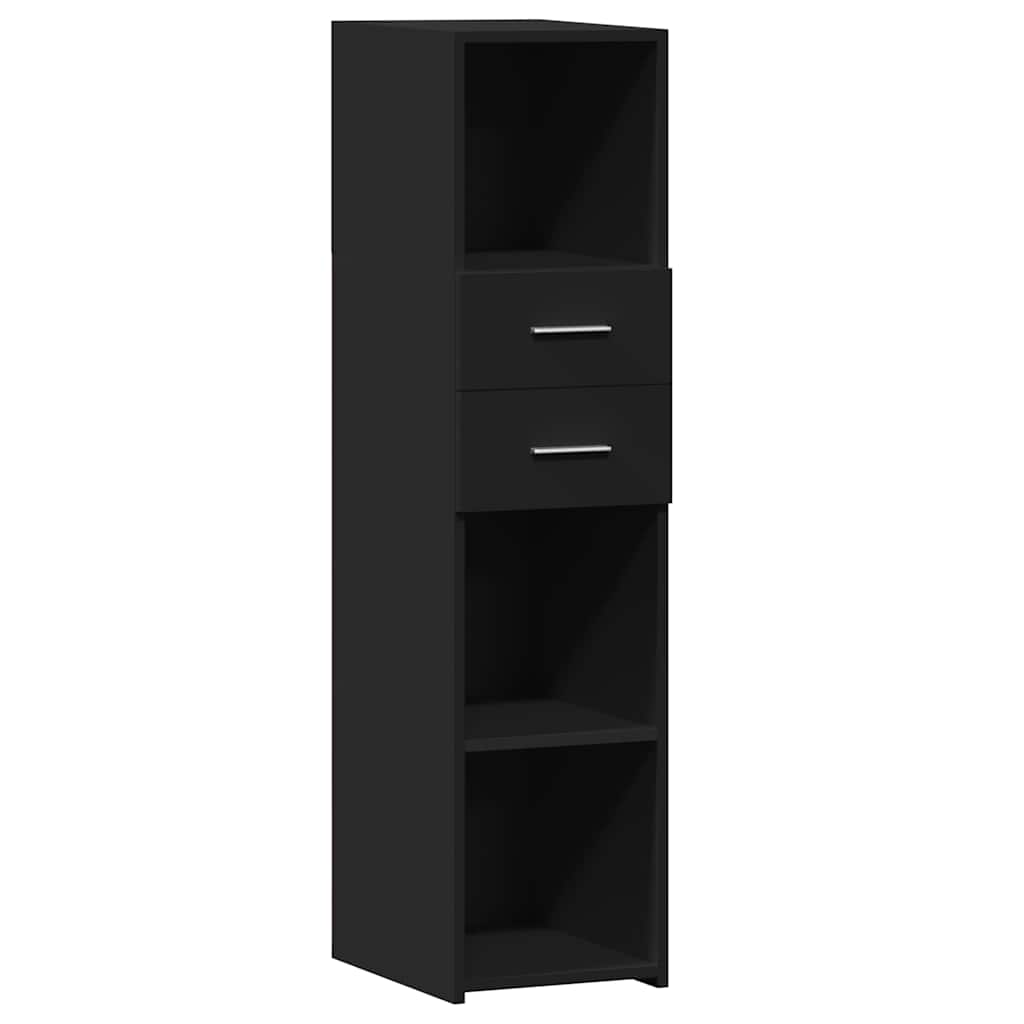 Skříň Highboard Černá 30 X 42,5 X 124 Cm Kompozitní Dřevo