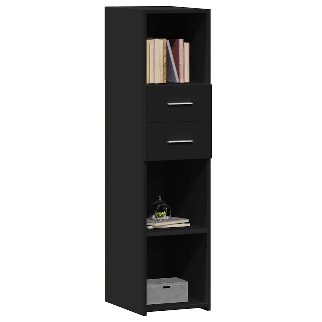 Skříň Highboard Černá 30 X 42,5 X 124 Cm Kompozitní Dřevo