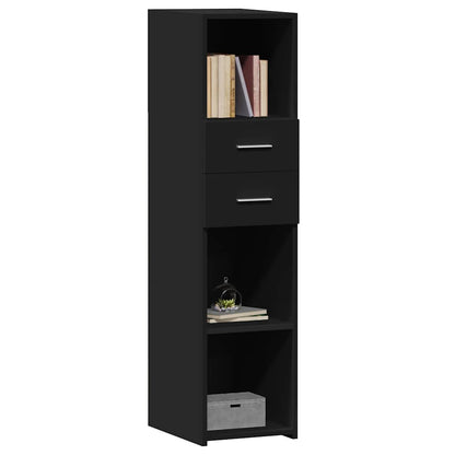 Skříň Highboard Černá 30 X 42,5 X 124 Cm Kompozitní Dřevo