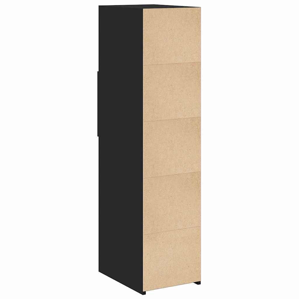 Skříň Highboard Černá 30 X 42,5 X 124 Cm Kompozitní Dřevo