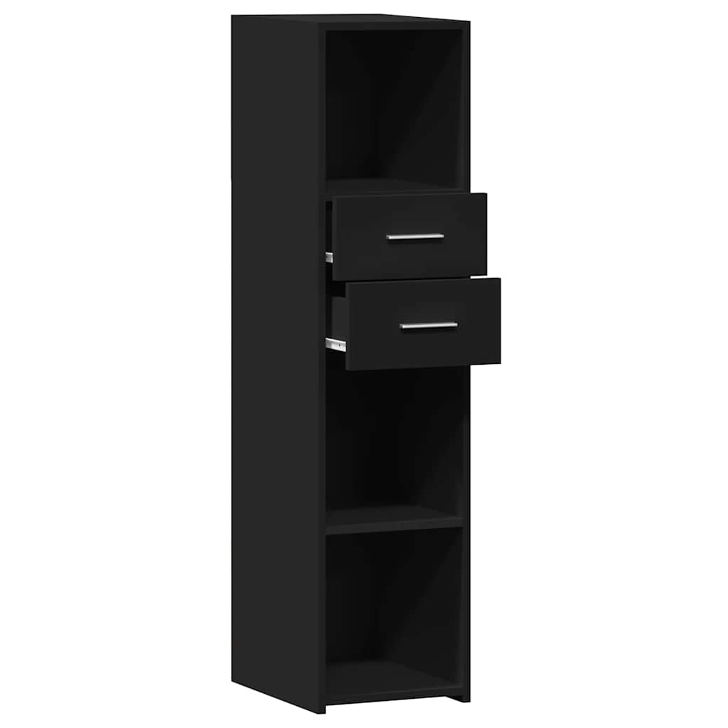 Skříň Highboard Černá 30 X 42,5 X 124 Cm Kompozitní Dřevo