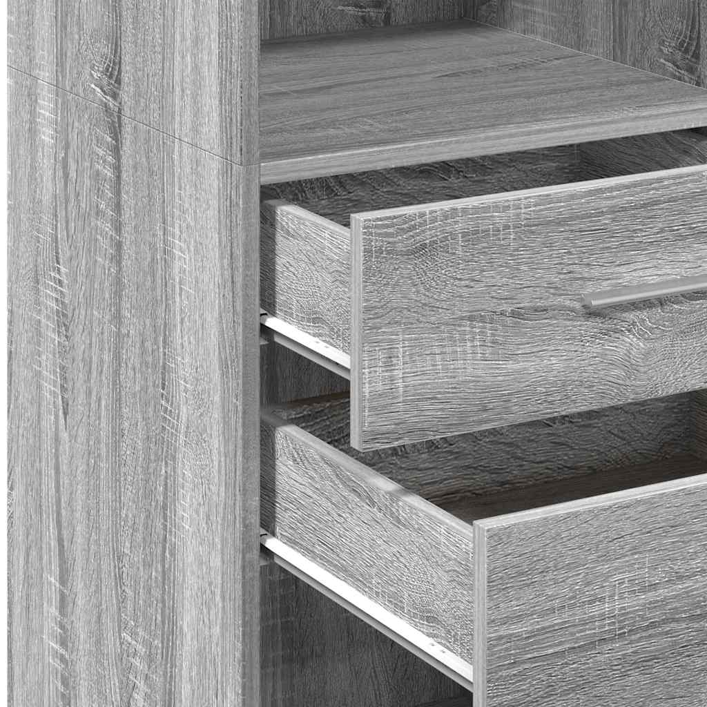 Skříň Highboard Šedá Sonoma 30 X 42,5 X 124 Cm Kompozitní Dřevo