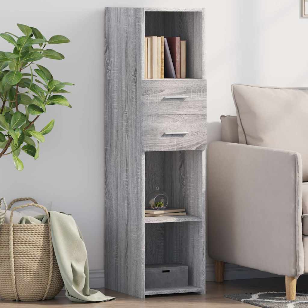 Skříň Highboard Šedá Sonoma 30 X 42,5 X 124 Cm Kompozitní Dřevo