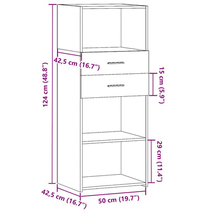 Skříň Highboard Betonově Šedá 50 X 42,5 X 124 Kompozitní Dřevo