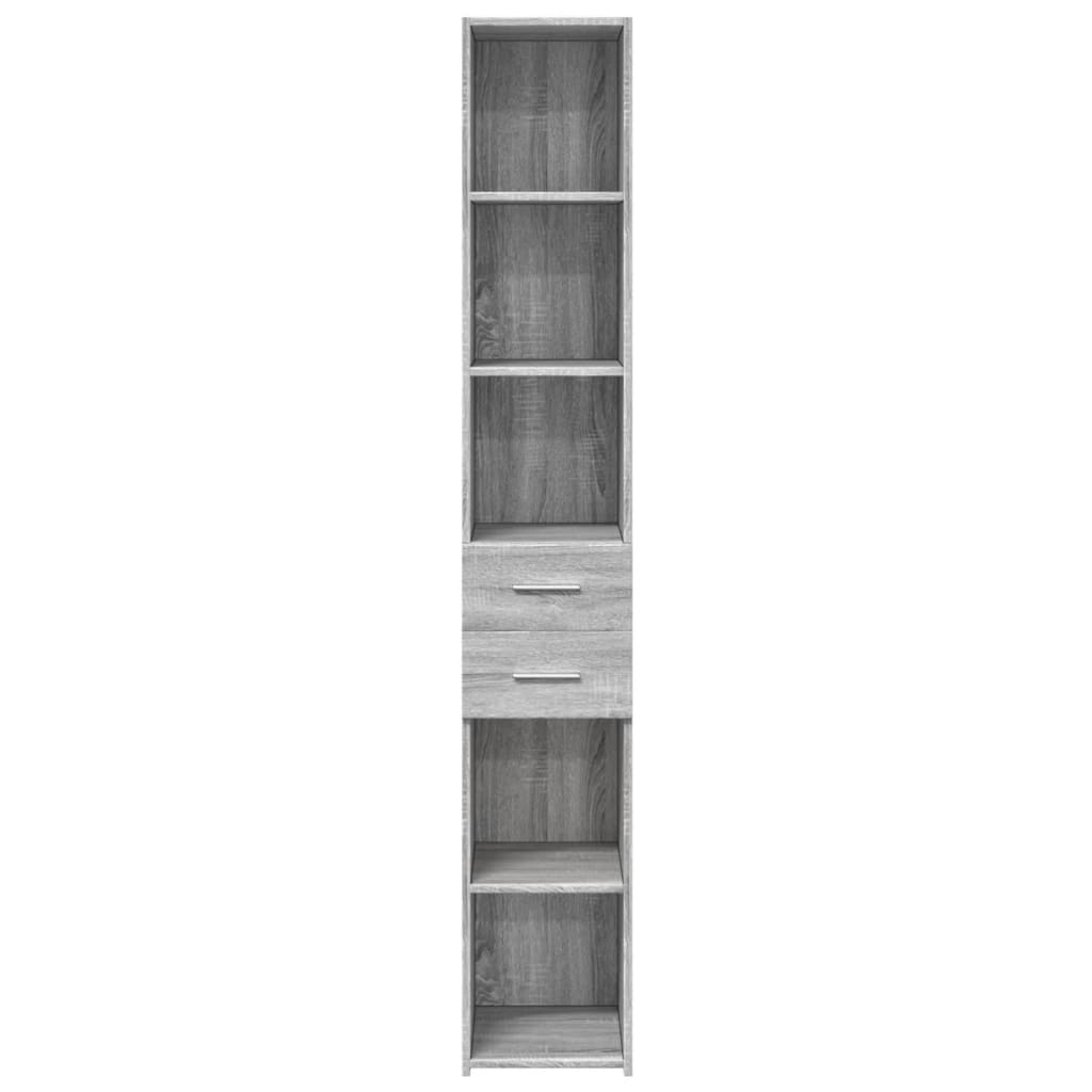 Skříň Highboard Šedá Sonoma 30 X 42,5 X 185 Cm Kompozitní Dřevo