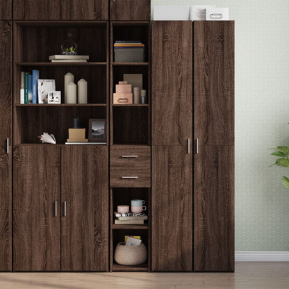 Skříň Highboard Šedá Sonoma 30 X 42,5 X 185 Cm Kompozitní Dřevo