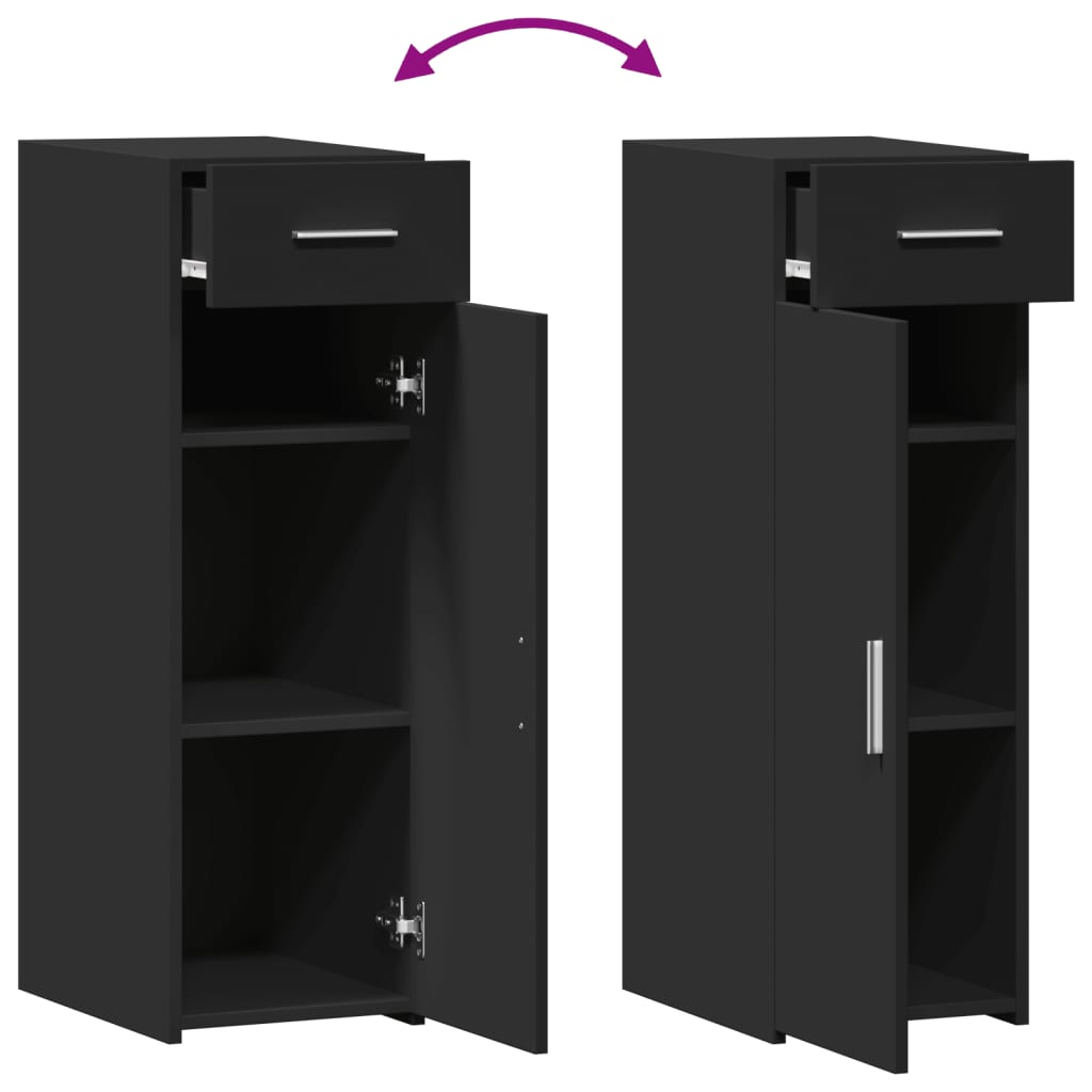 Příborník Černý 30 X 42,5 X 93 Cm Kompozitní Dřevo