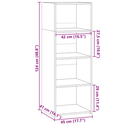 Skříň Highboard 45 X 41 X 124 Cm Kompozitní Dřevo