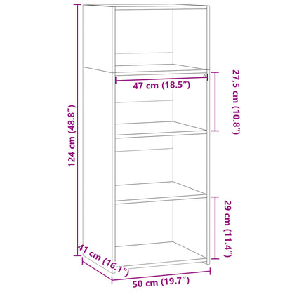 Skříň Highboard 50 X 41 X 124 Cm Kompozitní Dřevo