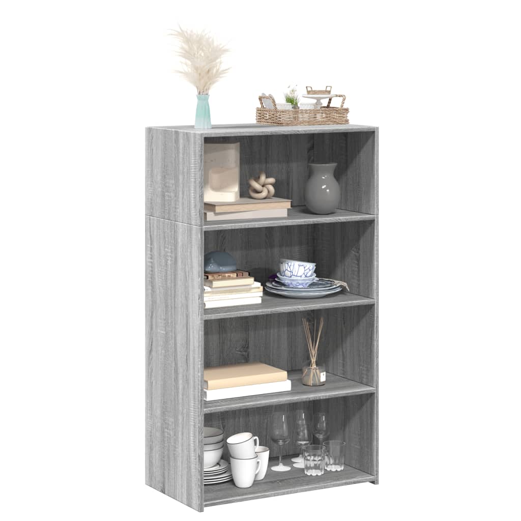 Skříň Highboard Šedá Sonoma 70 X 41 X 124 Cm Kompozitní Dřevo