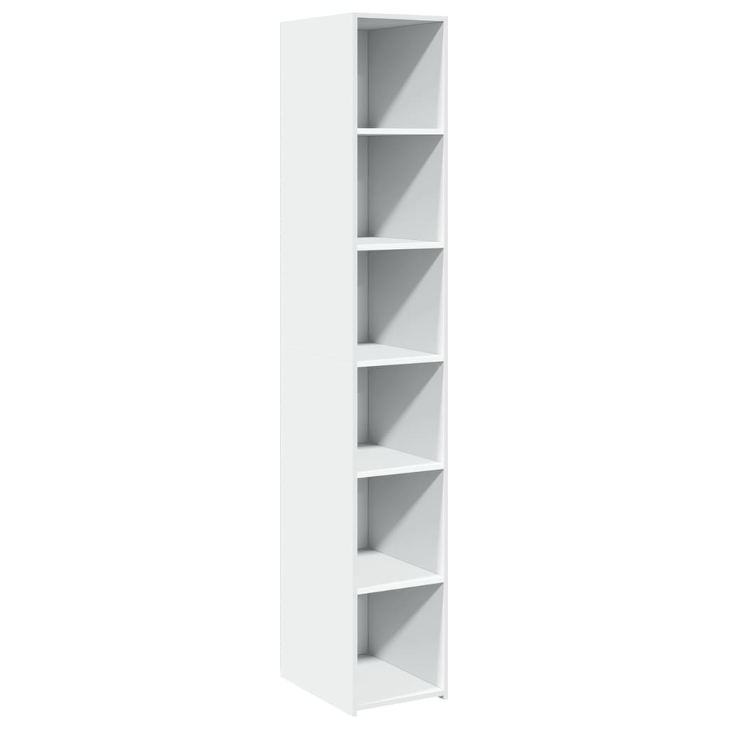 Skříň Highboard Bílá 30 X 41 X 185 Cm Kompozitní Dřevo