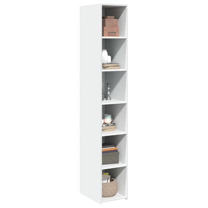 Skříň Highboard Bílá 30 X 41 X 185 Cm Kompozitní Dřevo