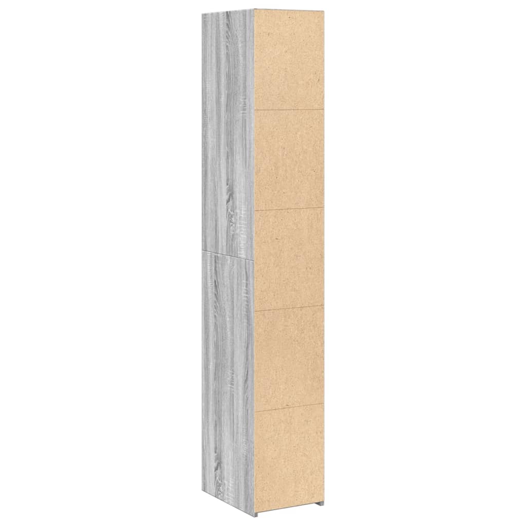 Skříň Highboard Šedá Sonoma 30 X 41 X 185 Cm Kompozitní Dřevo