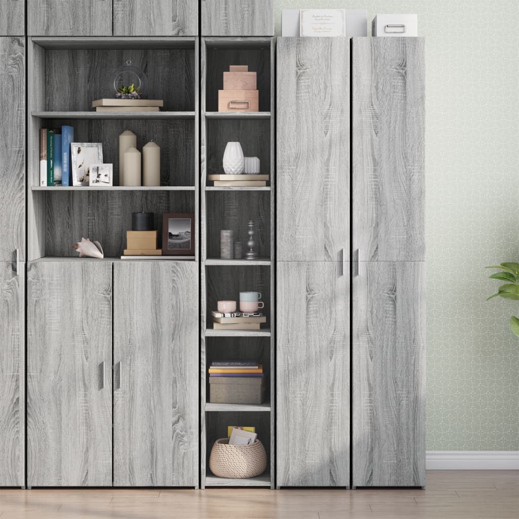 Skříň Highboard Šedá Sonoma 30 X 41 X 185 Cm Kompozitní Dřevo