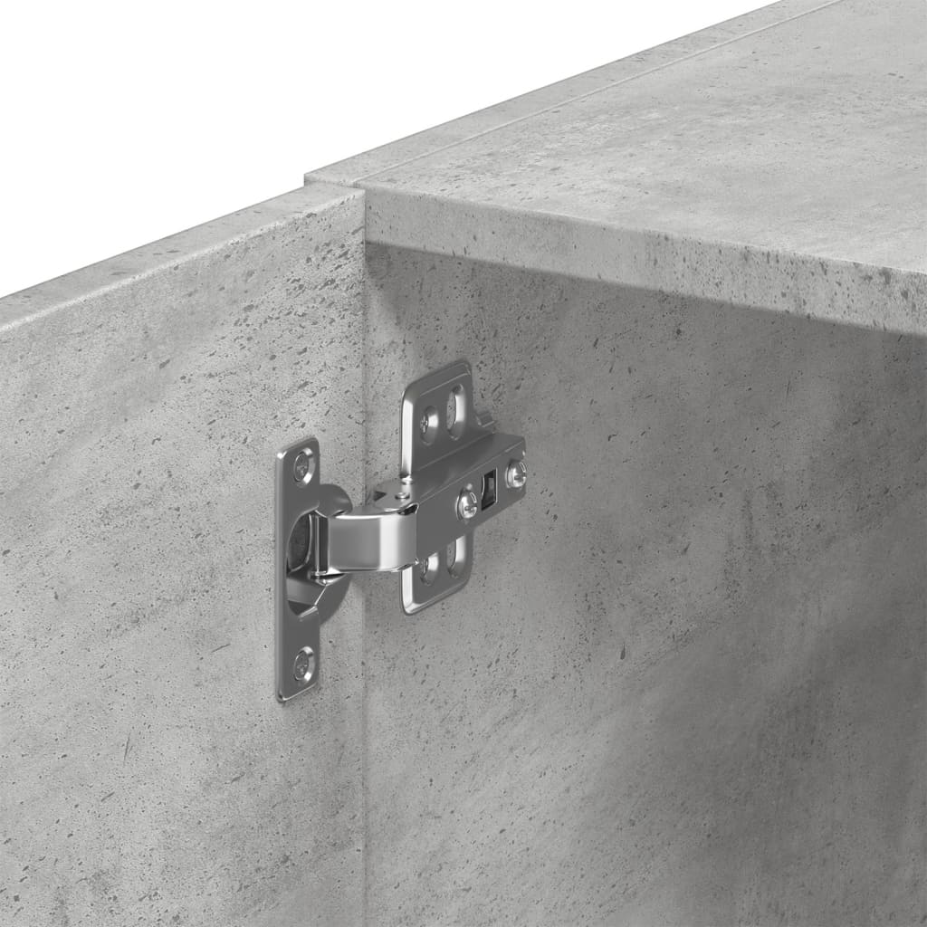 Úložná Skříňka Betonově Šedá 30X42,5X225 Cm Kompozitní Dřevo