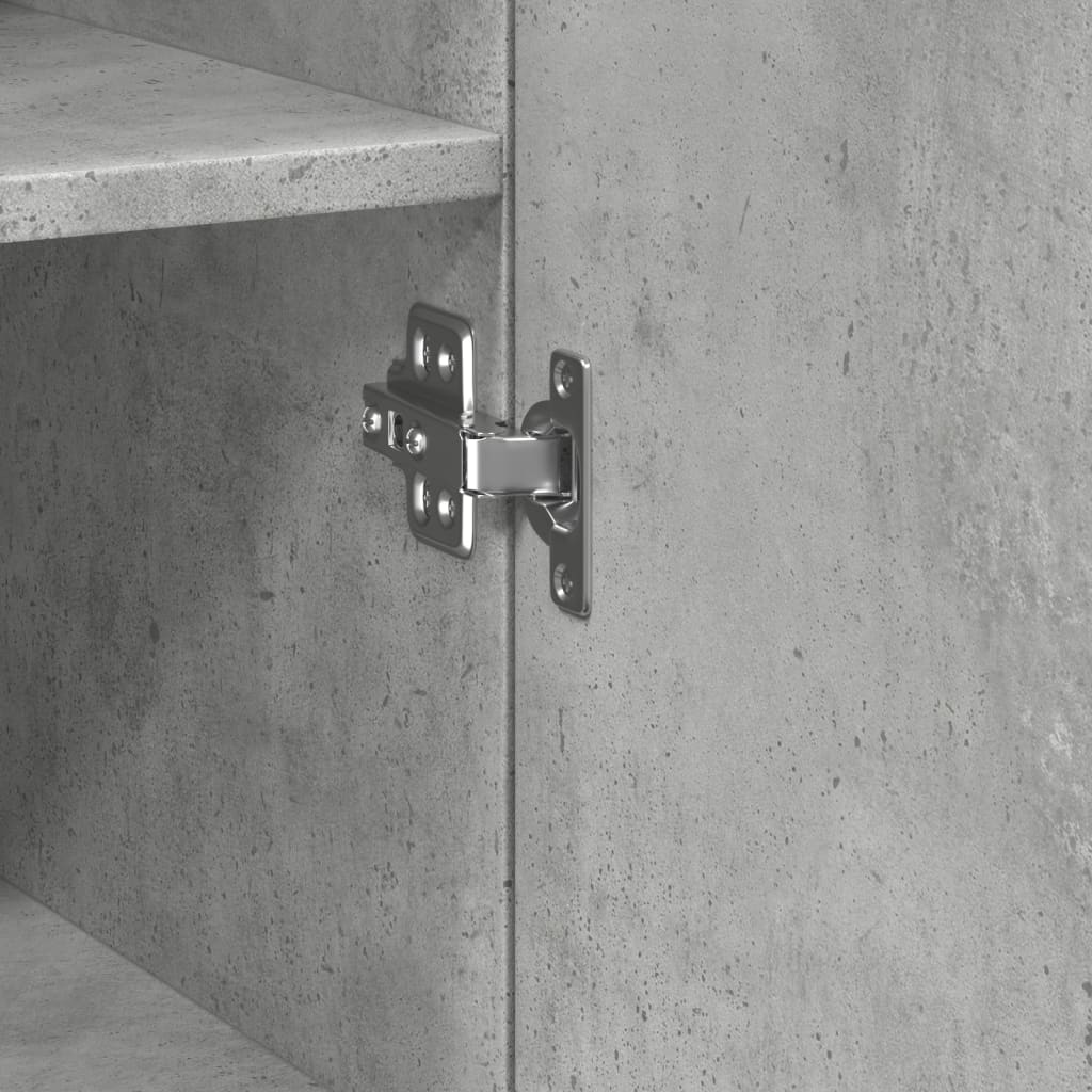 Úložná Skříňka Betonově Šedá 30X42,5X225 Cm Kompozitní Dřevo