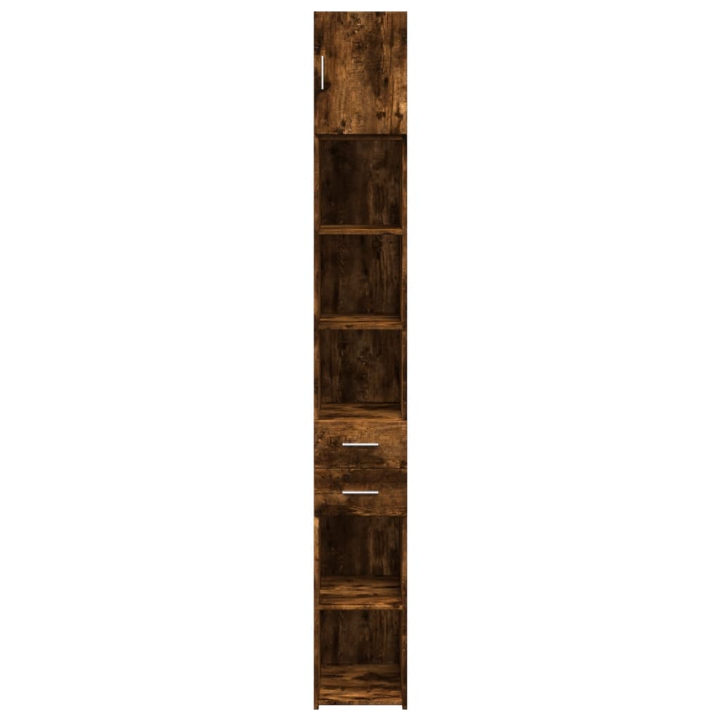 Úzká Úložná Skříňka Kouřový Dub 30X42,5X225 Cm Kompozitní Dřevo