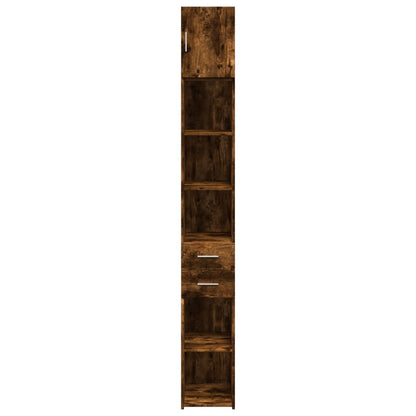 Úzká Úložná Skříňka Kouřový Dub 30X42,5X225 Cm Kompozitní Dřevo