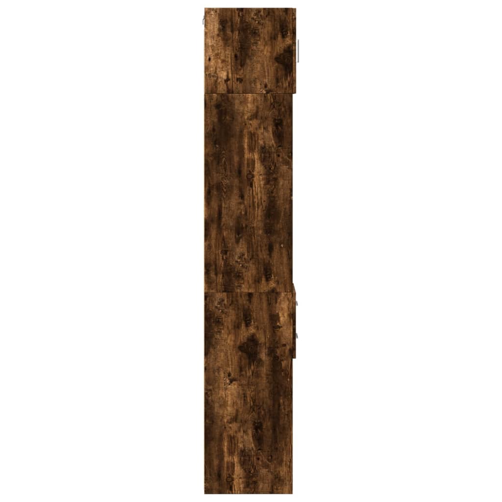 Úzká Úložná Skříňka Kouřový Dub 30X42,5X225 Cm Kompozitní Dřevo