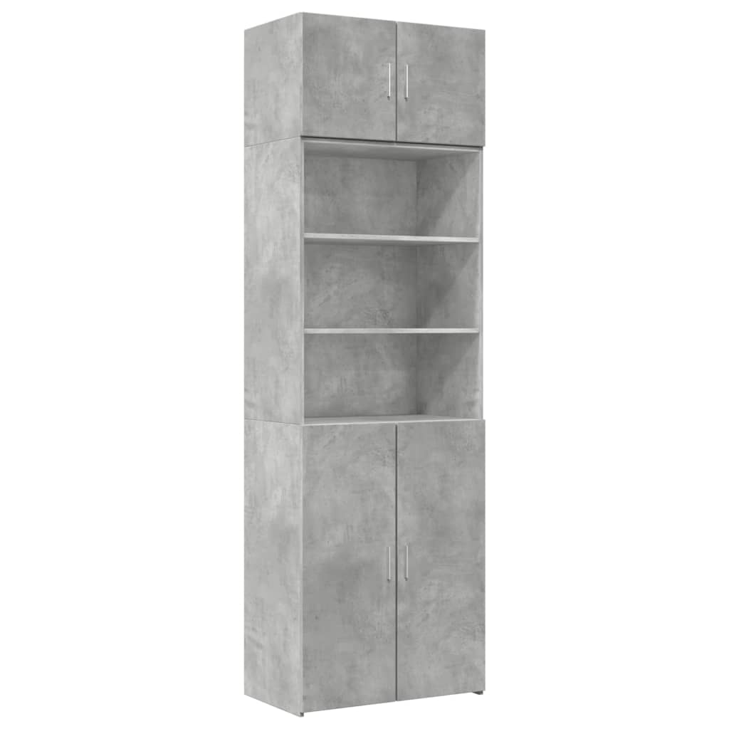 Úložná Skříňka Betonově Šedá 70X42,5X225 Cm Kompozitní Dřevo