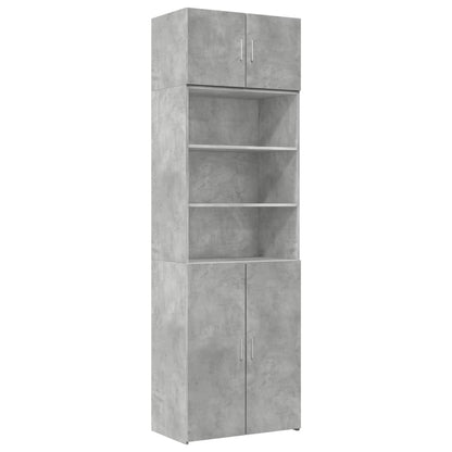 Úložná Skříňka Betonově Šedá 70X42,5X225 Cm Kompozitní Dřevo