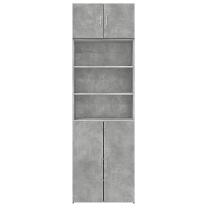 Úložná Skříňka Betonově Šedá 70X42,5X225 Cm Kompozitní Dřevo