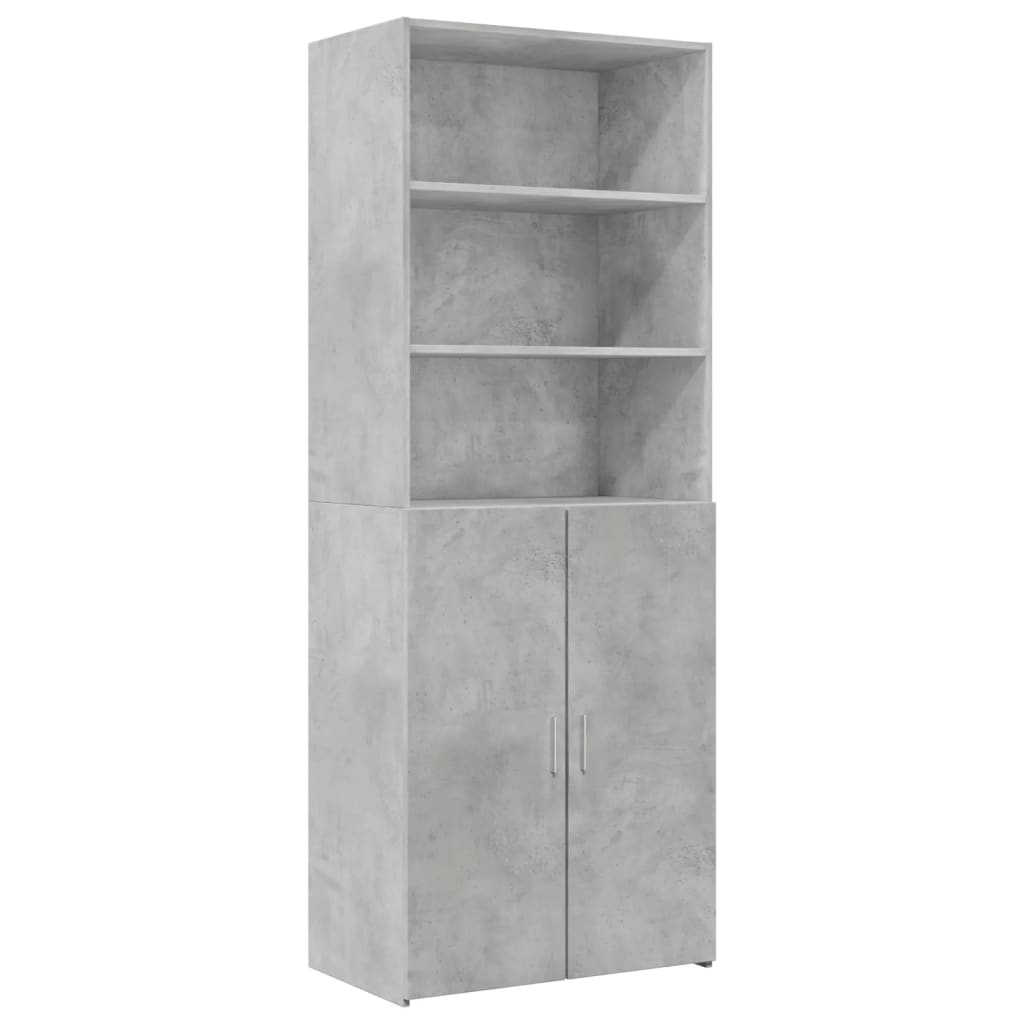 Úložná Skříňka Betonově Šedá 70X42,5X225 Cm Kompozitní Dřevo