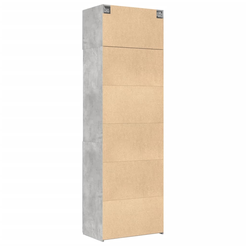 Úložná Skříňka Betonově Šedá 70X42,5X225 Cm Kompozitní Dřevo