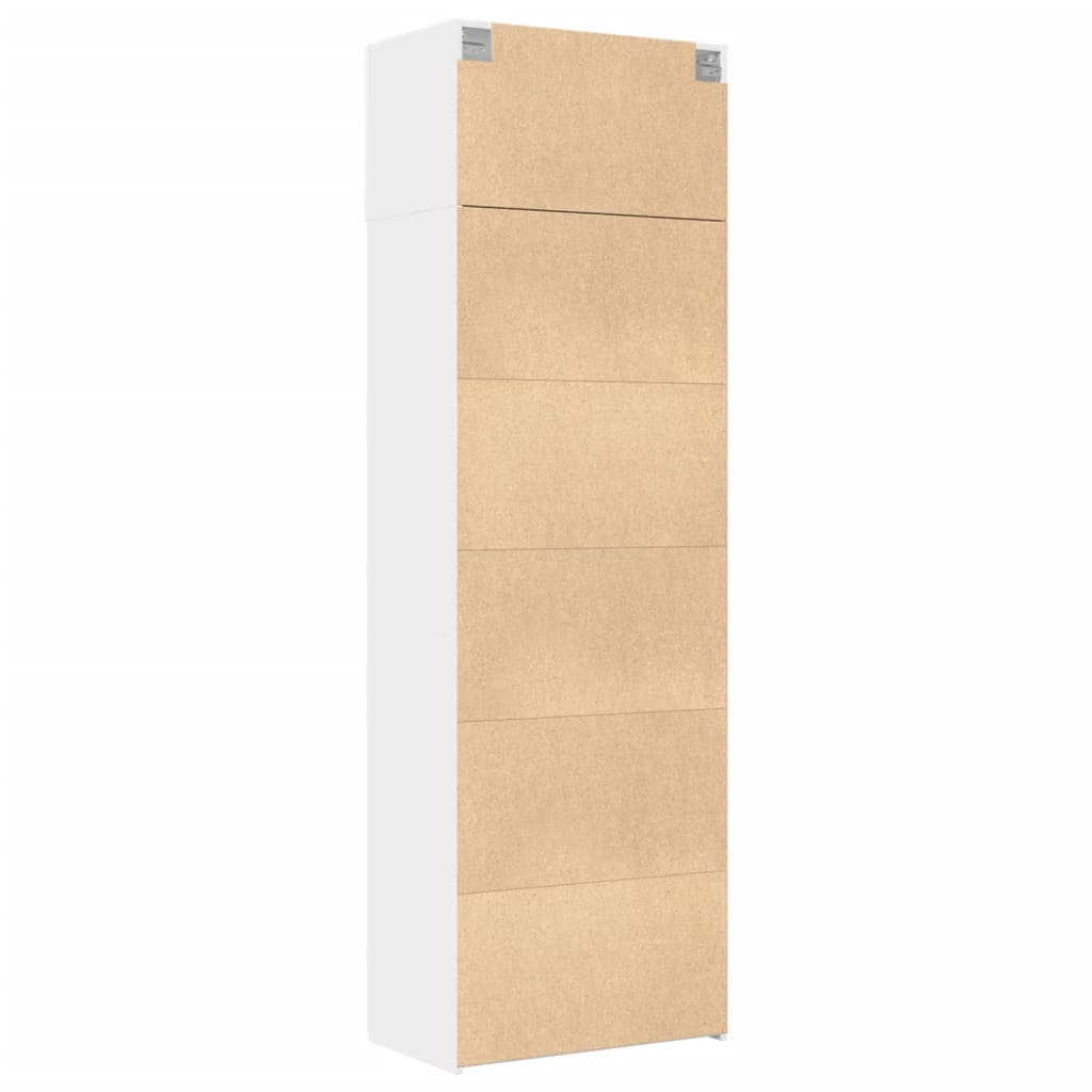 Úzká Úložná Bílá 70 X 42,5 X 225 Cm Kompozitní Dřevo