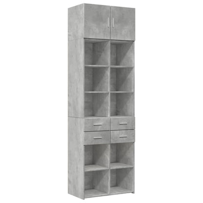 Úložná Skříňka Betonově Šedá 70X42,5X225 Cm Kompozitní Dřevo