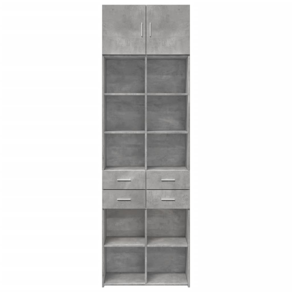 Úložná Skříňka Betonově Šedá 70X42,5X225 Cm Kompozitní Dřevo