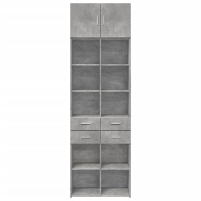 Úložná Skříňka Betonově Šedá 70X42,5X225 Cm Kompozitní Dřevo