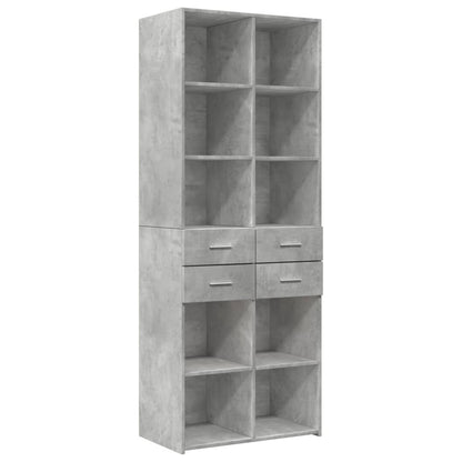 Úložná Skříňka Betonově Šedá 70X42,5X225 Cm Kompozitní Dřevo
