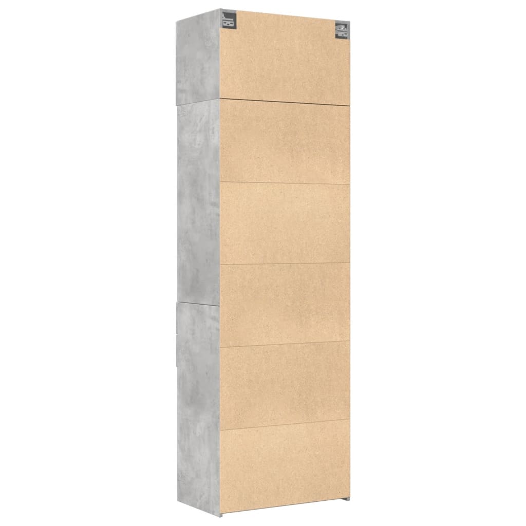 Úložná Skříňka Betonově Šedá 70X42,5X225 Cm Kompozitní Dřevo