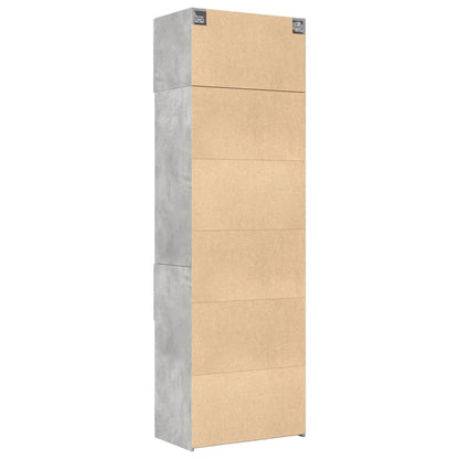 Úložná Skříňka Betonově Šedá 70X42,5X225 Cm Kompozitní Dřevo