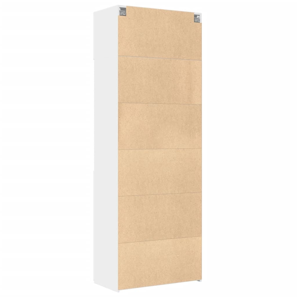 Úzká Úložná Bílá 80 X 42,5 X 225 Cm Kompozitní Dřevo