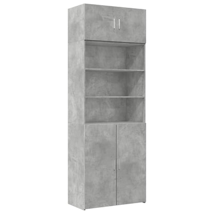 Úložná Skříňka Betonově Šedá 80X42,5X225 Cm Kompozitní Dřevo