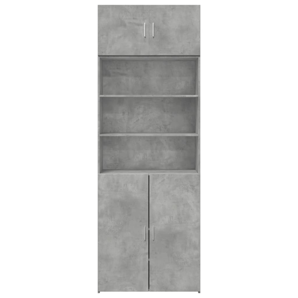 Úložná Skříňka Betonově Šedá 80X42,5X225 Cm Kompozitní Dřevo