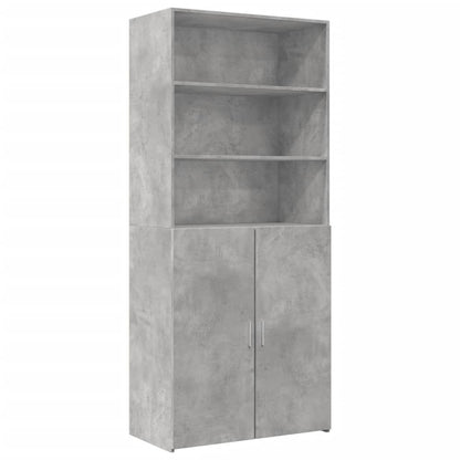 Úložná Skříňka Betonově Šedá 80X42,5X225 Cm Kompozitní Dřevo